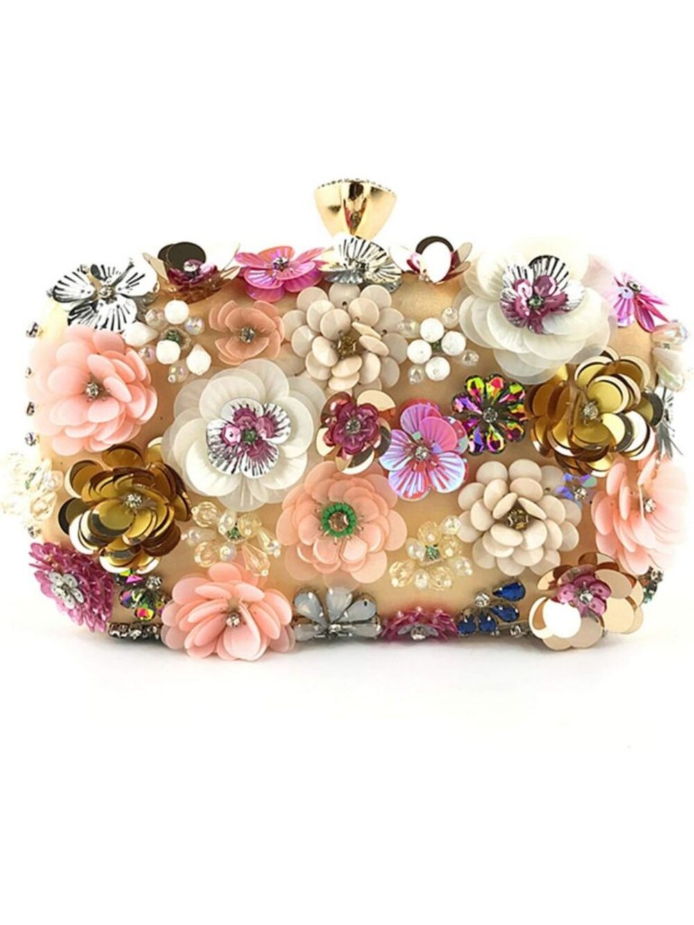 Floral Evening Clutch Handbag with Chain Strap | Stylish Shoulder Bag for Women